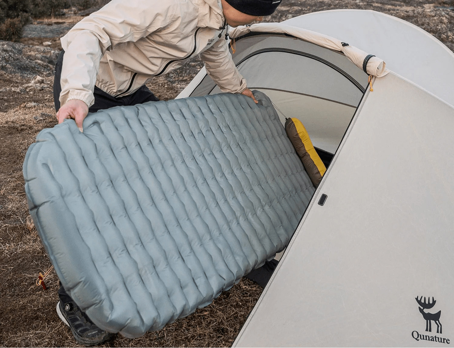 Inflatable Camping Sleeping Pad Waterproof Blue - Image 2