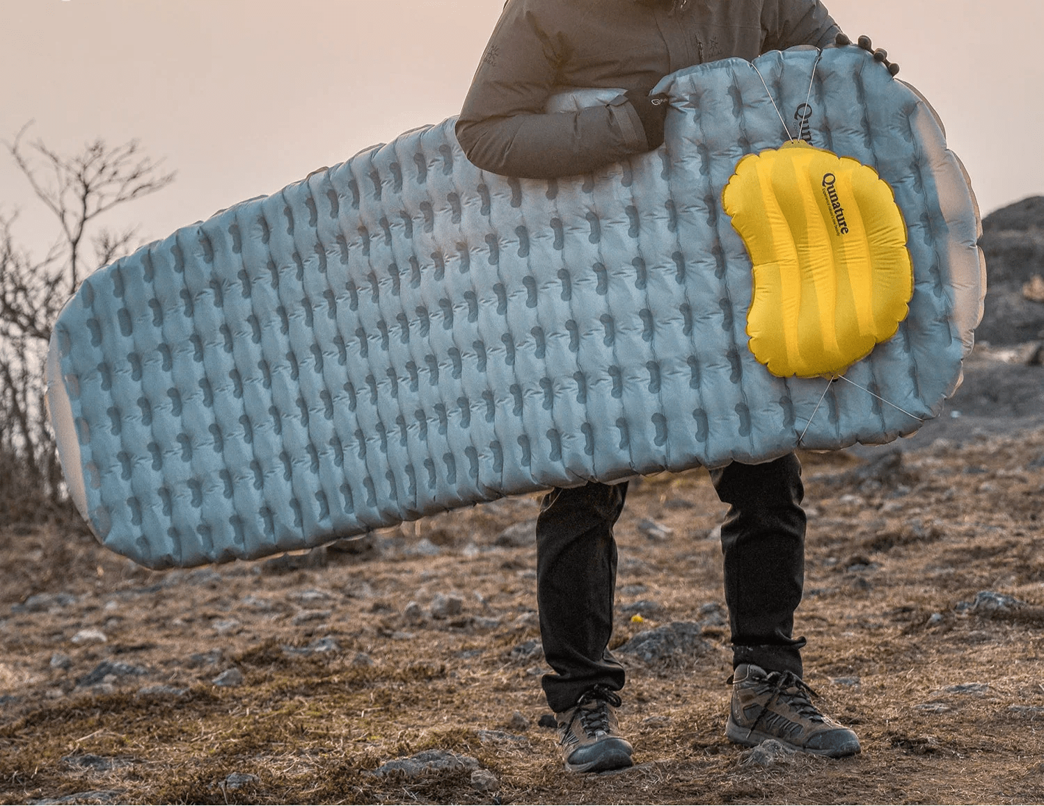 Inflatable Camping Sleeping Pad Waterproof Blue - Image 3