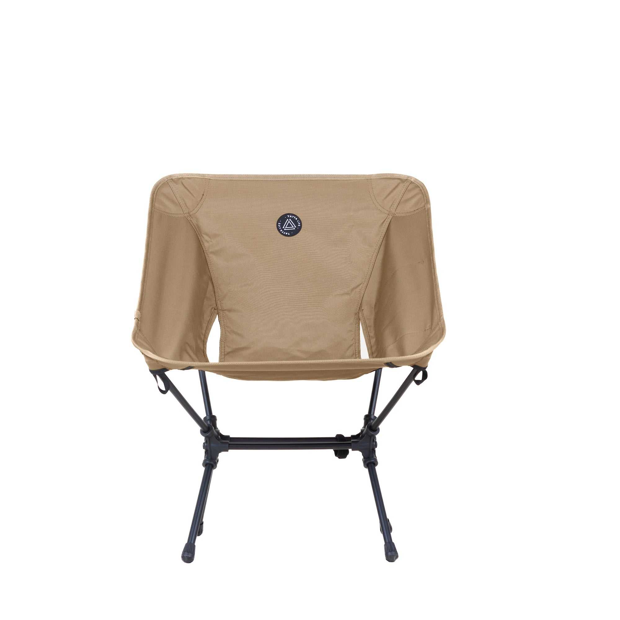 Low Back Ultralight Camping Chair With Storage Pouch - Khaki - Image 2