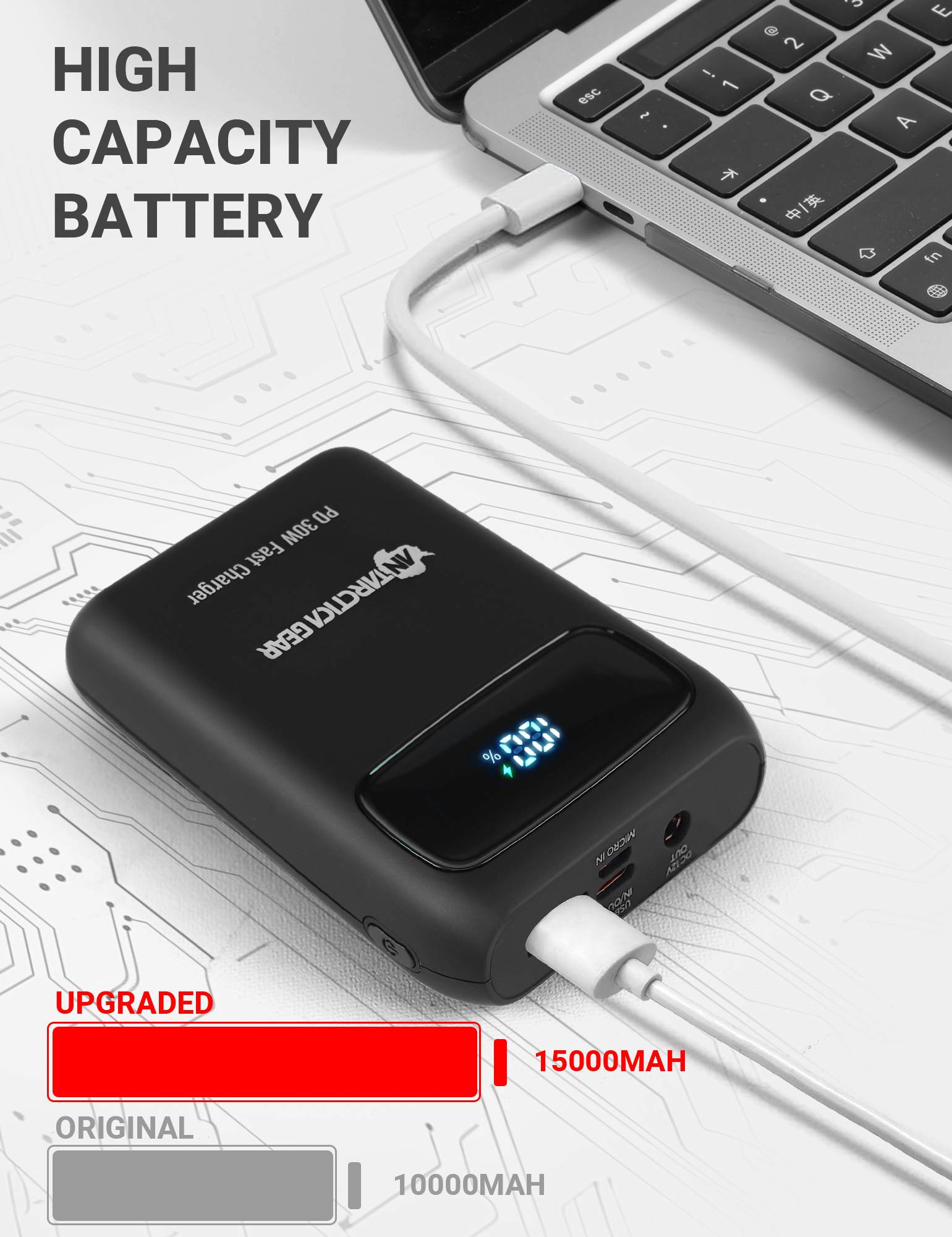 ANTARCTICA GEAR 15000mAh 12V Portable Battery, PD 30W and QC 4.0 Fast Charger Battery - Image 3