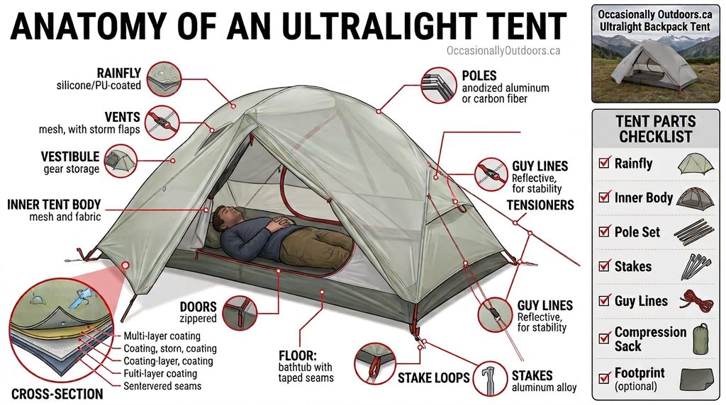 ultralight backpacking tent anatomy