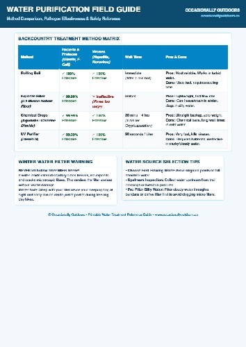 Free Printable Water Purification Guide