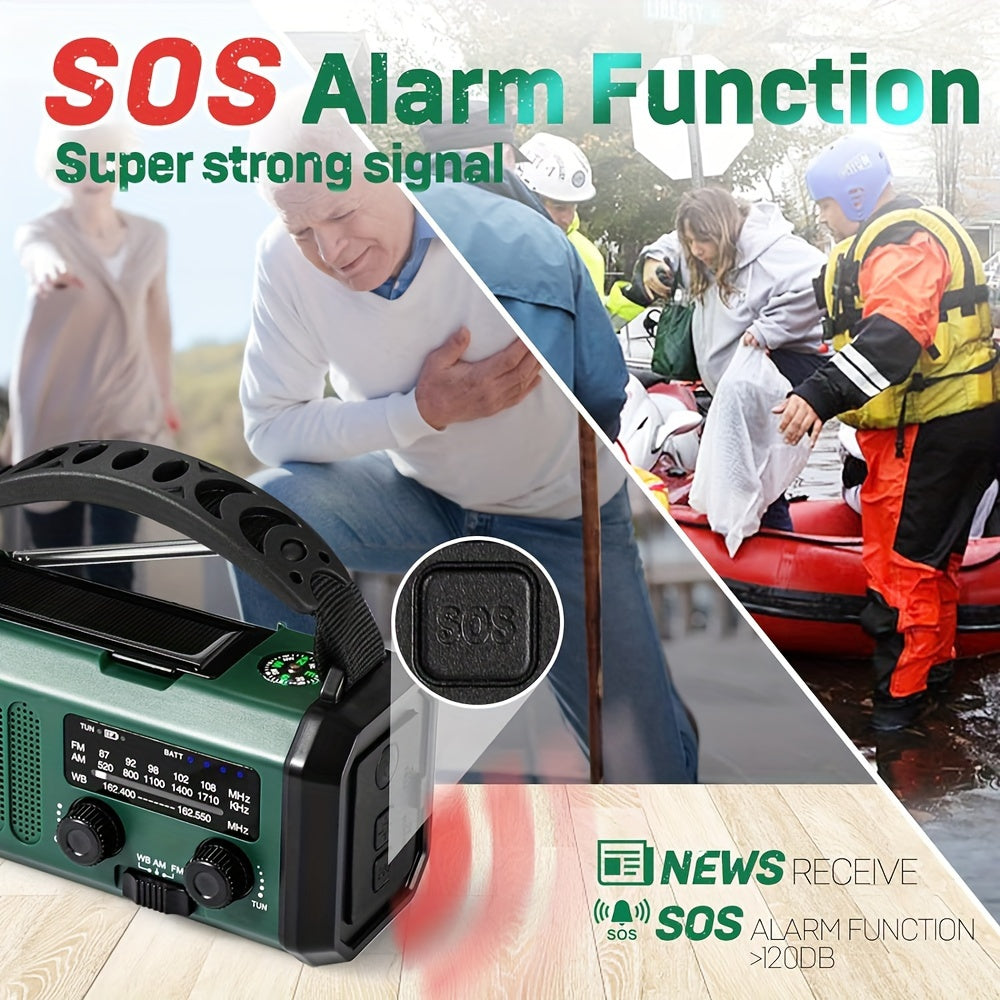 10000mAh Solar-Powered Emergency Radio with Flashlight - Image 4