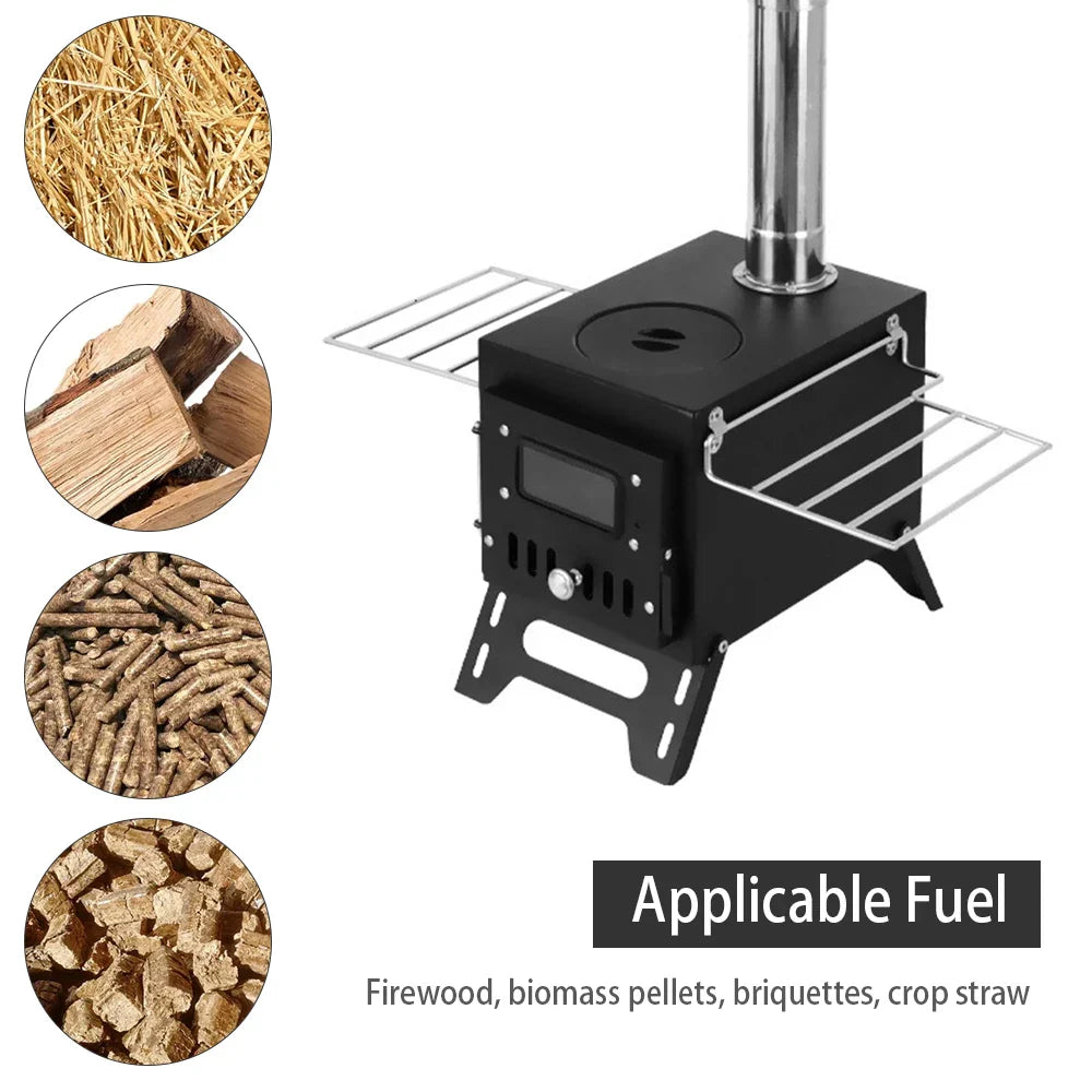 Foldable Stainless Steel Wood Burning Camping Stove with Viewing Window - Image 5