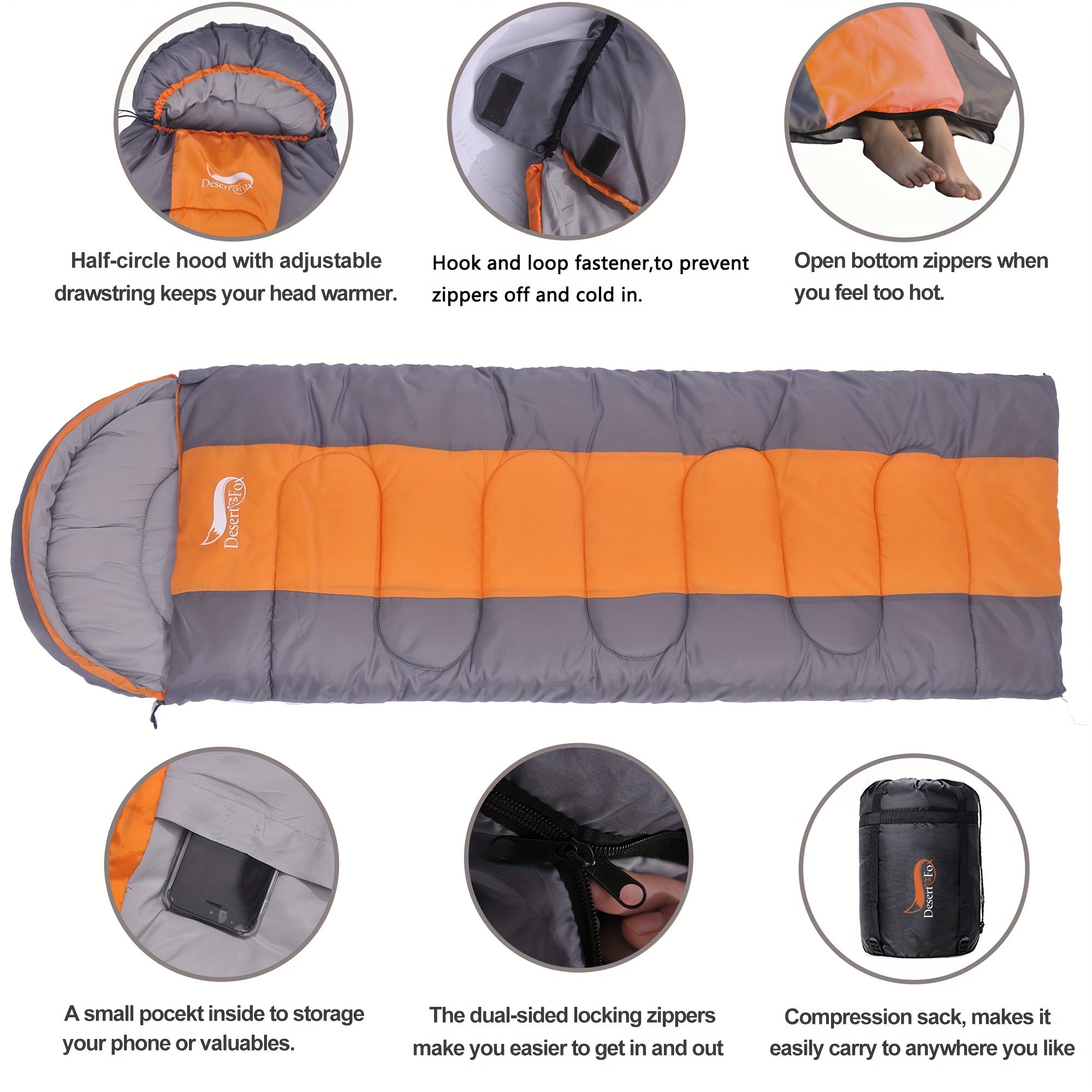 3-Season Lightweight Sleeping Bag for Hiking Camping - Image 2